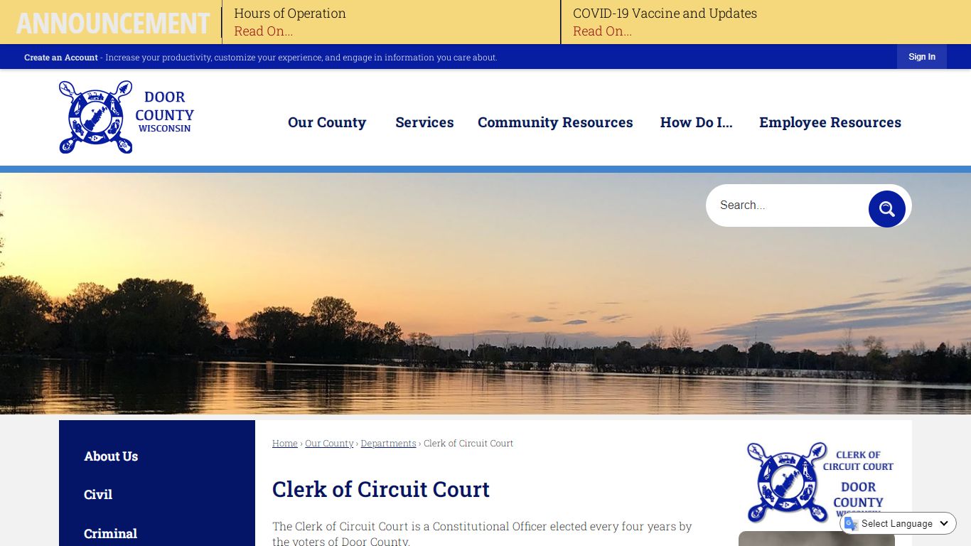 Clerk of Circuit Court | Door County, WI